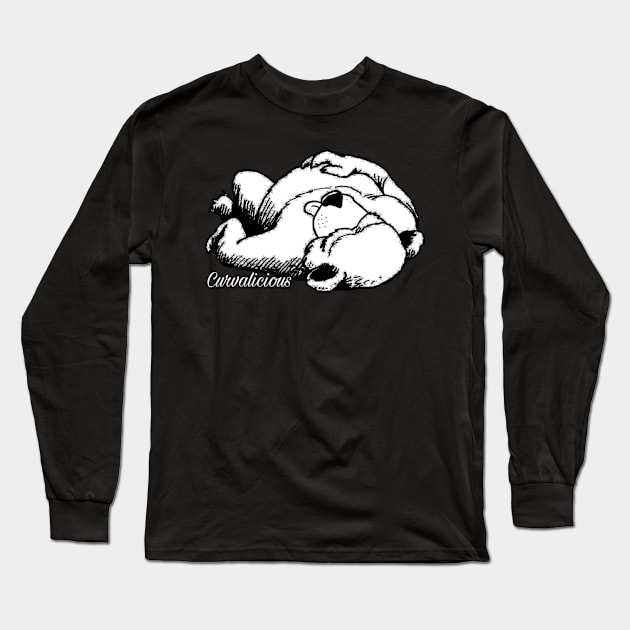 Curvalicious Bear Long Sleeve T-Shirt by Tedwolfe